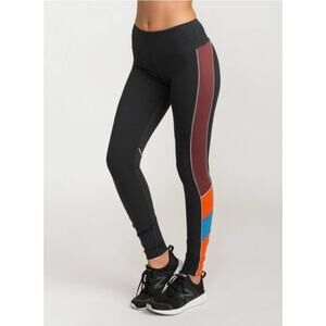 RVCA Black Leggings with Multicolor Detail on Sides